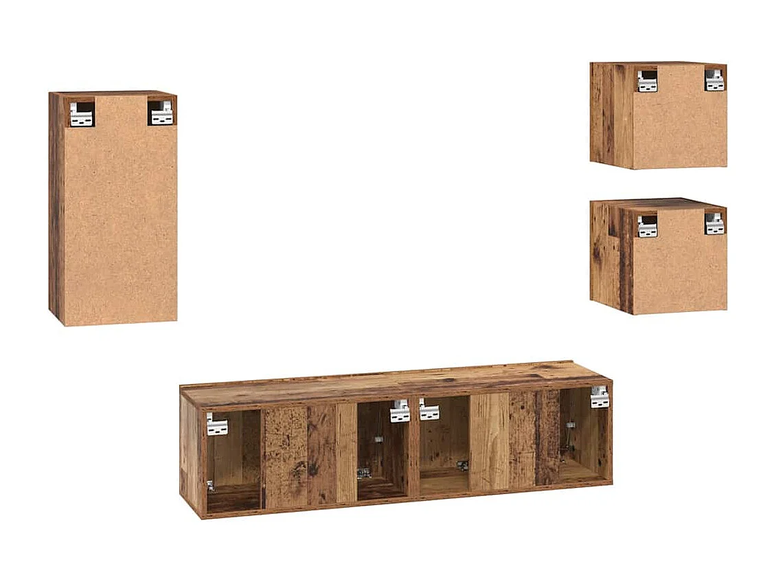 Ensemble meuble TV 5 pièces Bois ancien 30.5 x 30 x 60 cm