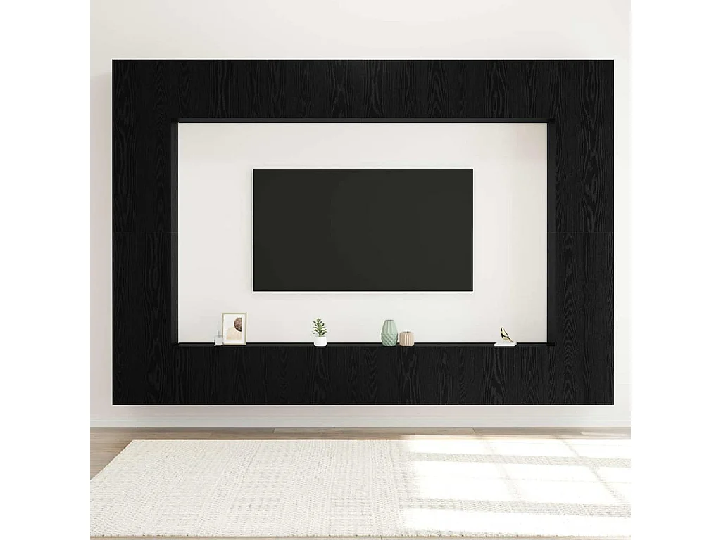 Conjunto de móvel de TV 8 peças Carvalho preto 100 x 30 x 30 cm