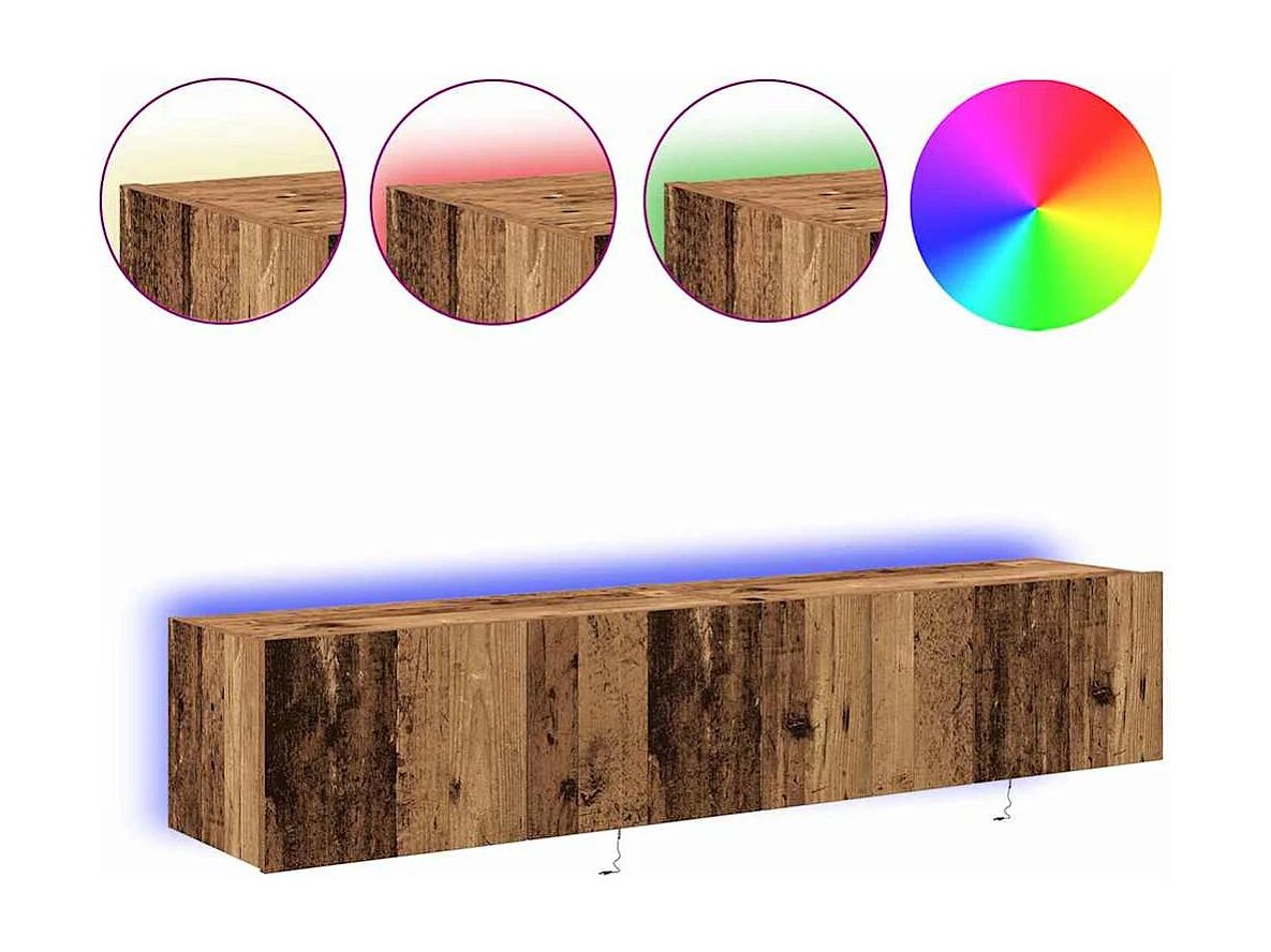 Meuble TV mural Bois ancien 80 x 35 x 31 cm Bois d'ingénierie