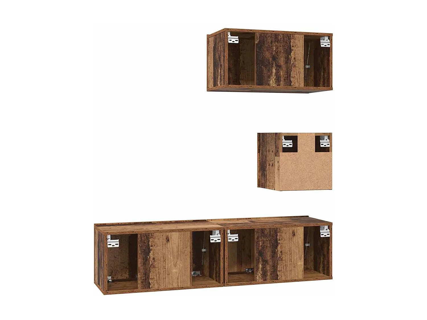 Ensemble meuble TV 4 pièces Bois ancien 60 x 30 x 30 cm