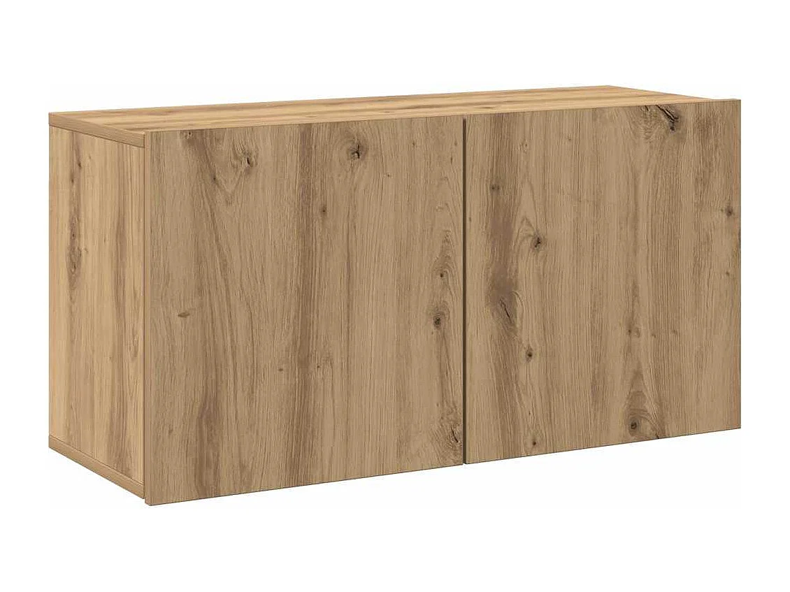 Meuble TV mural chêne artisanal 80x30x41 cm