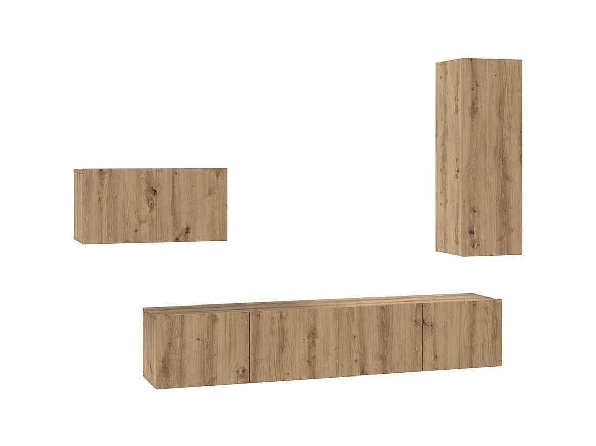 Ensemble meuble TV 4 pièces chêne artisanal 30,5 x 30 x 90 cm