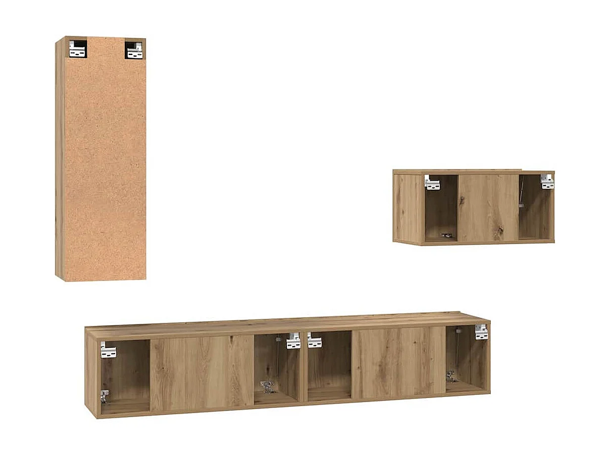 Ensemble meuble TV 4 pièces chêne artisanal 30,5 x 30 x 90 cm