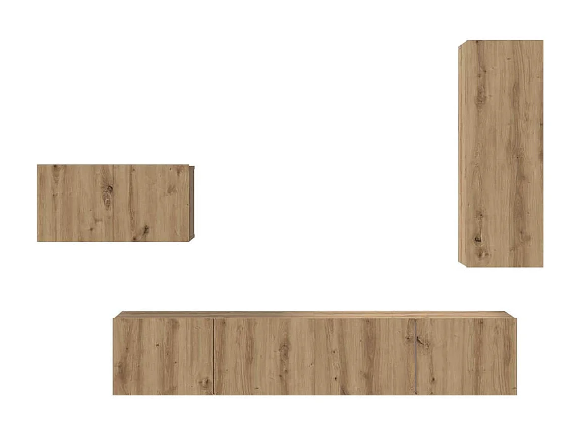 Tv-meubelset 4 pcs artisanaal eikenkleurig 30.5 x 30 x 90 cm
