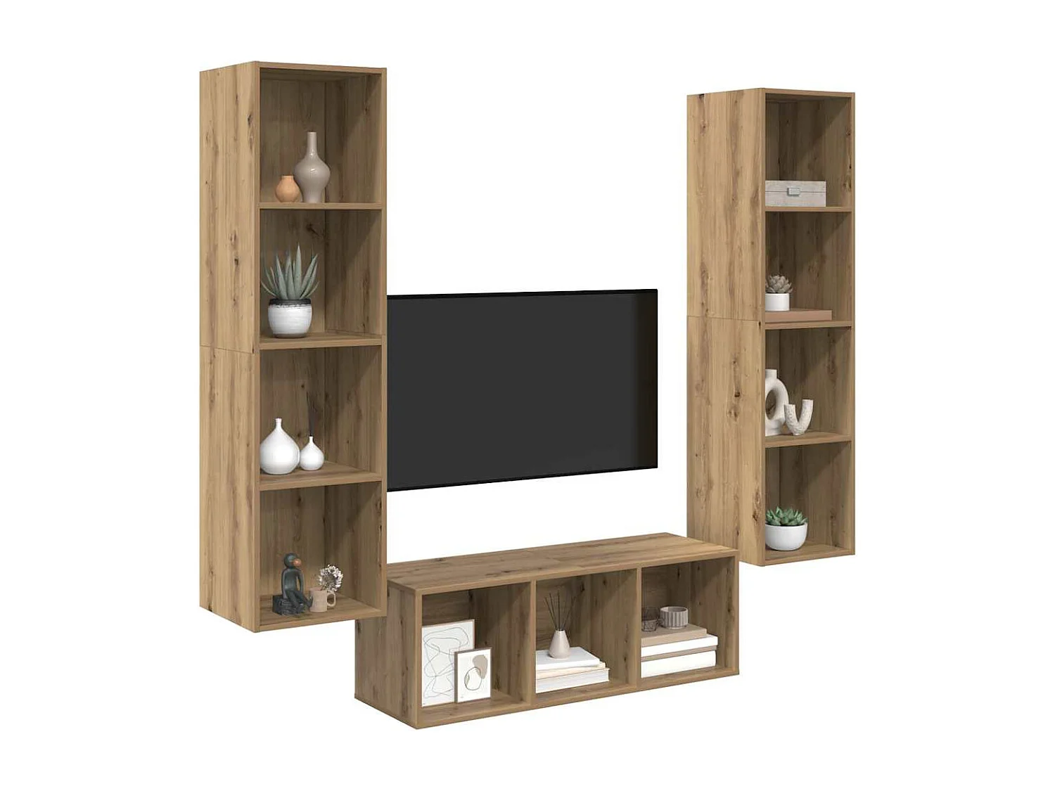 Ensemble de meubles TV 3 pièces chêne artisanal 37 x 37 x 142.5 cm