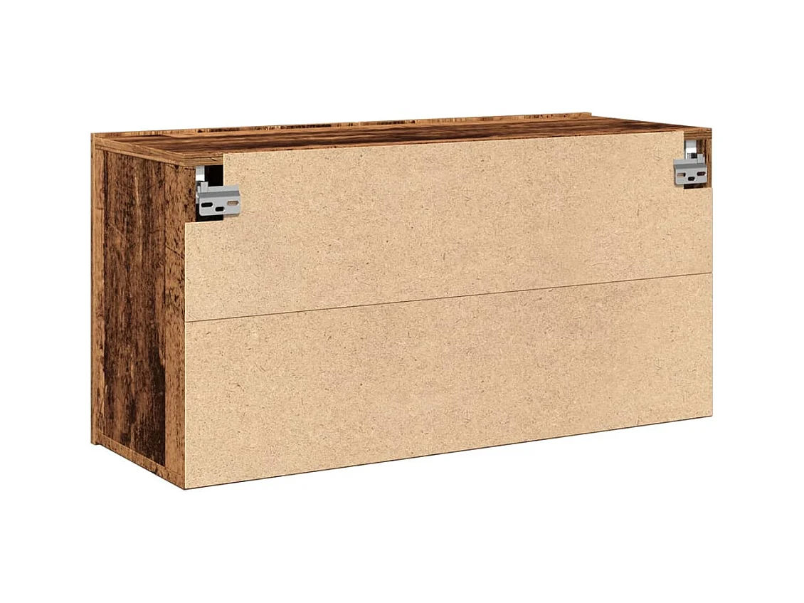 Meuble TV mural vieux bois 80x30x41 cm