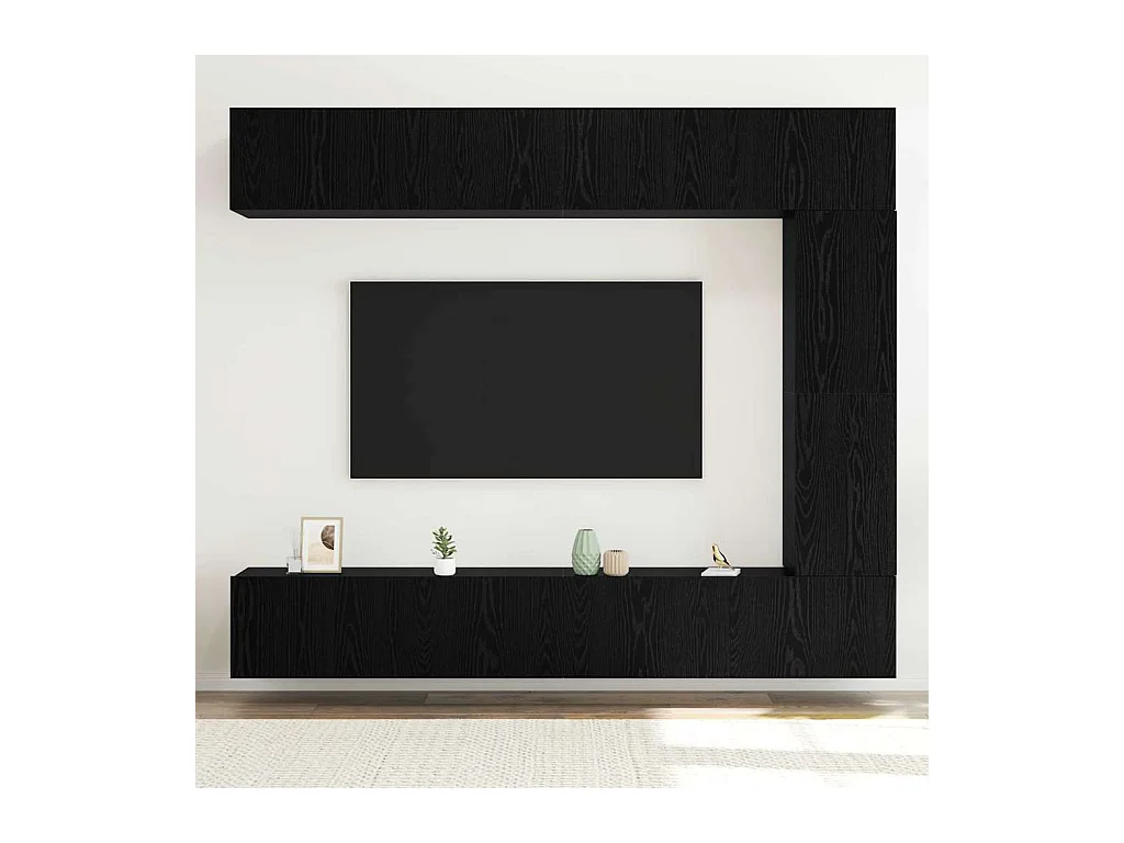 Ensemble meuble TV 5 pièces Chêne noir 100 x 30 x 30 cm