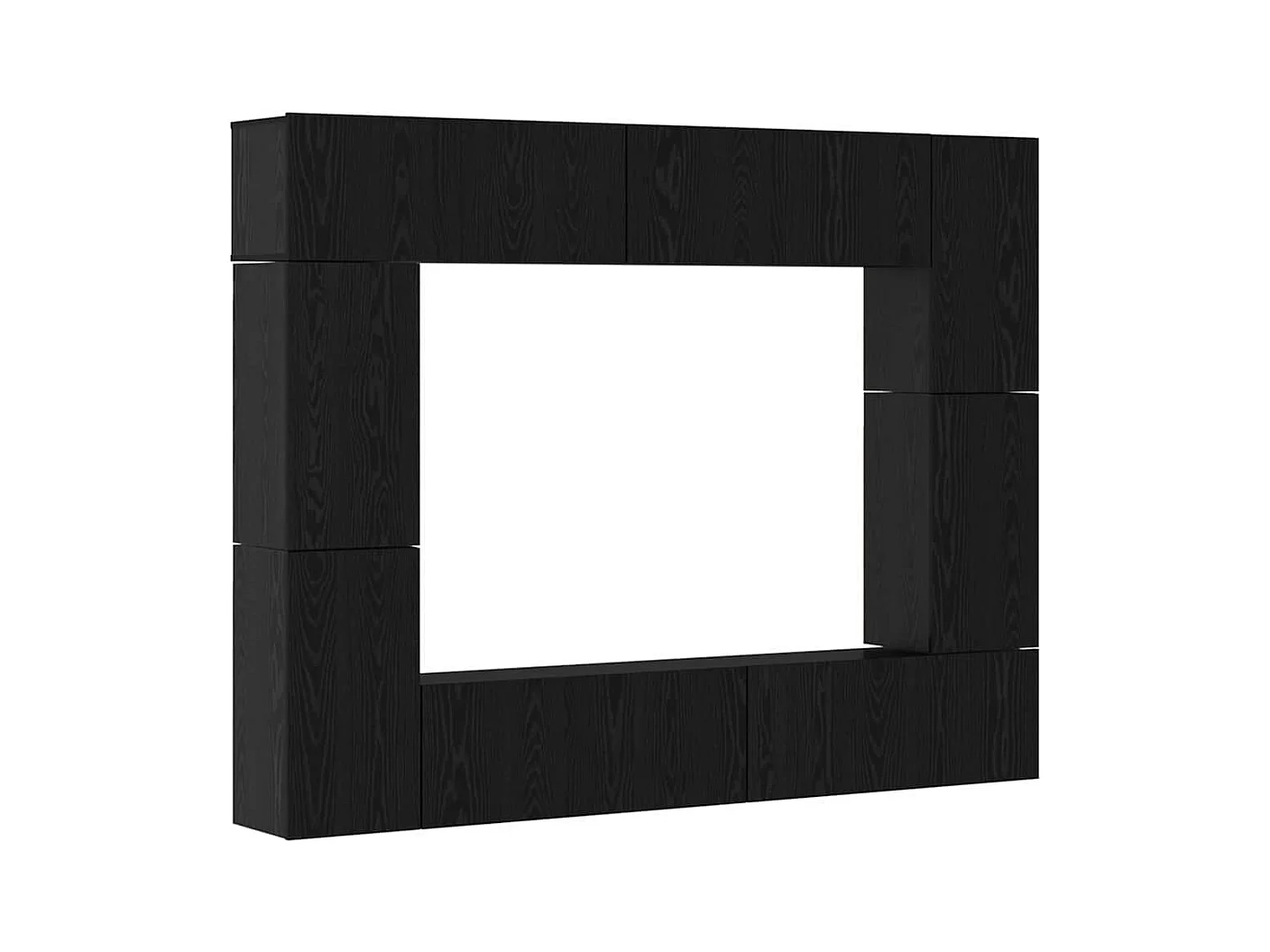 Ensemble meuble TV 8 pièces Chêne noir 80 x 30 x 30 cm