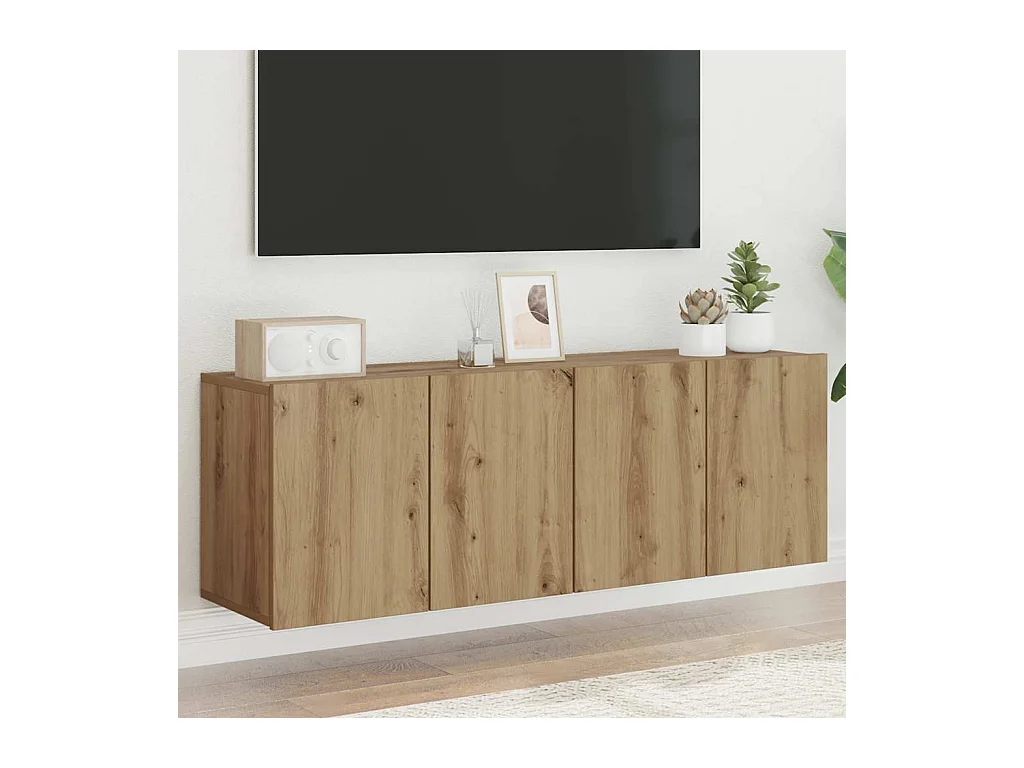 Meubles TV muraux 2 pièces chêne artisanal 60x30x41 cm