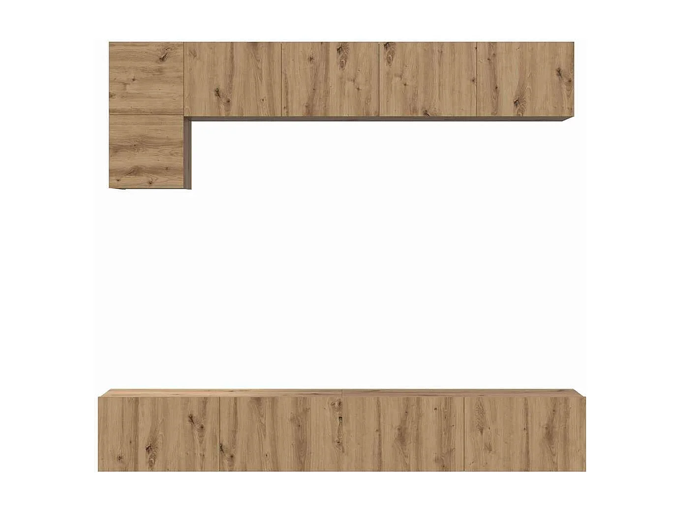 Ensemble meuble TV 5 pièces chêne artisanal 100 x 30 x 30 cm