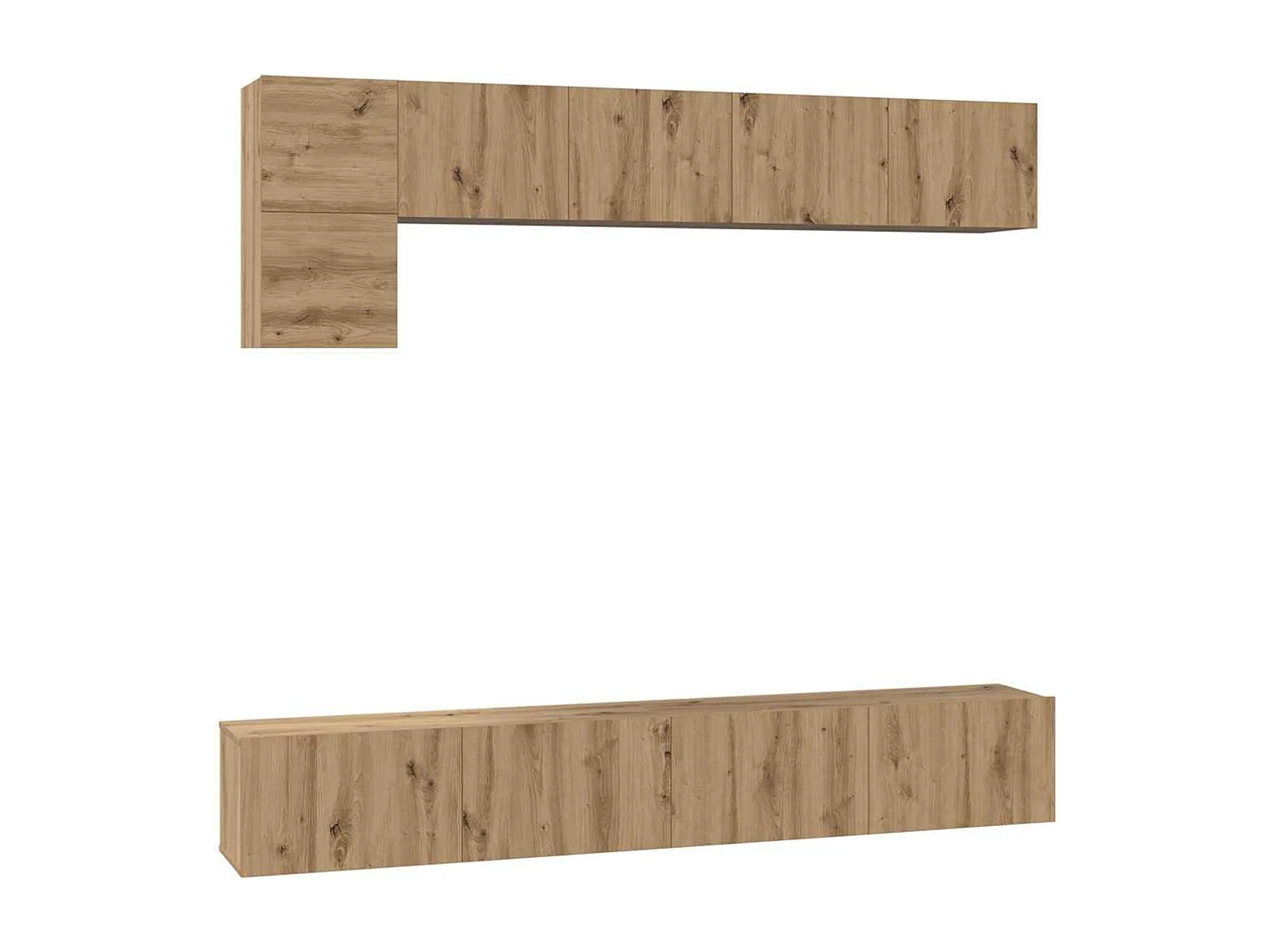 Ensemble meuble TV 5 pièces chêne artisanal 100 x 30 x 30 cm