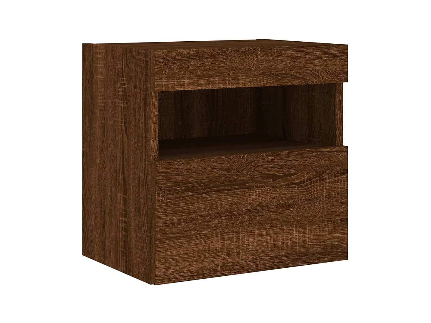 Meuble TV mural avec lumières LED chêne marron 40x30x40 cm