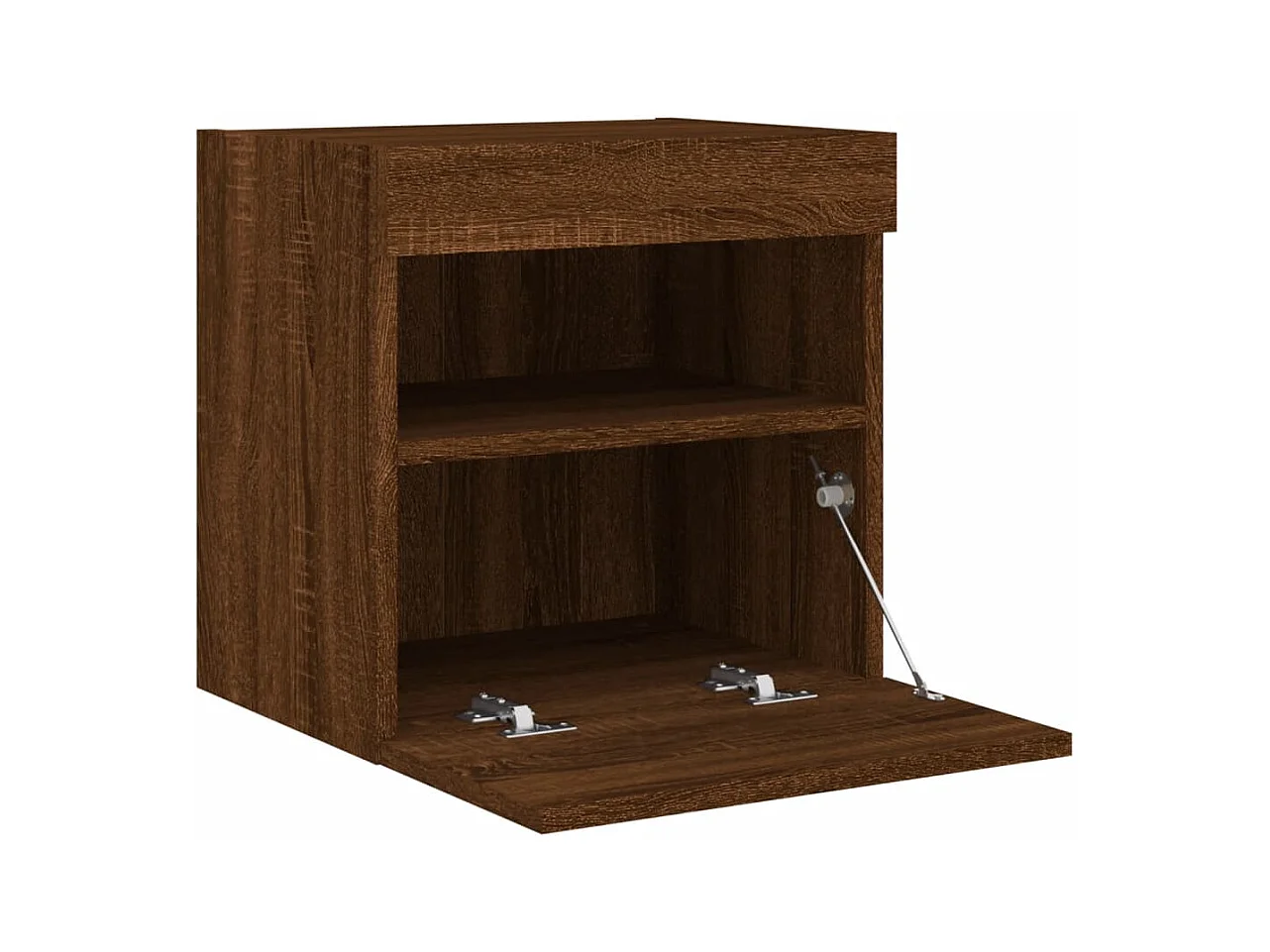 Meuble TV mural avec lumières LED chêne marron 40x30x40 cm