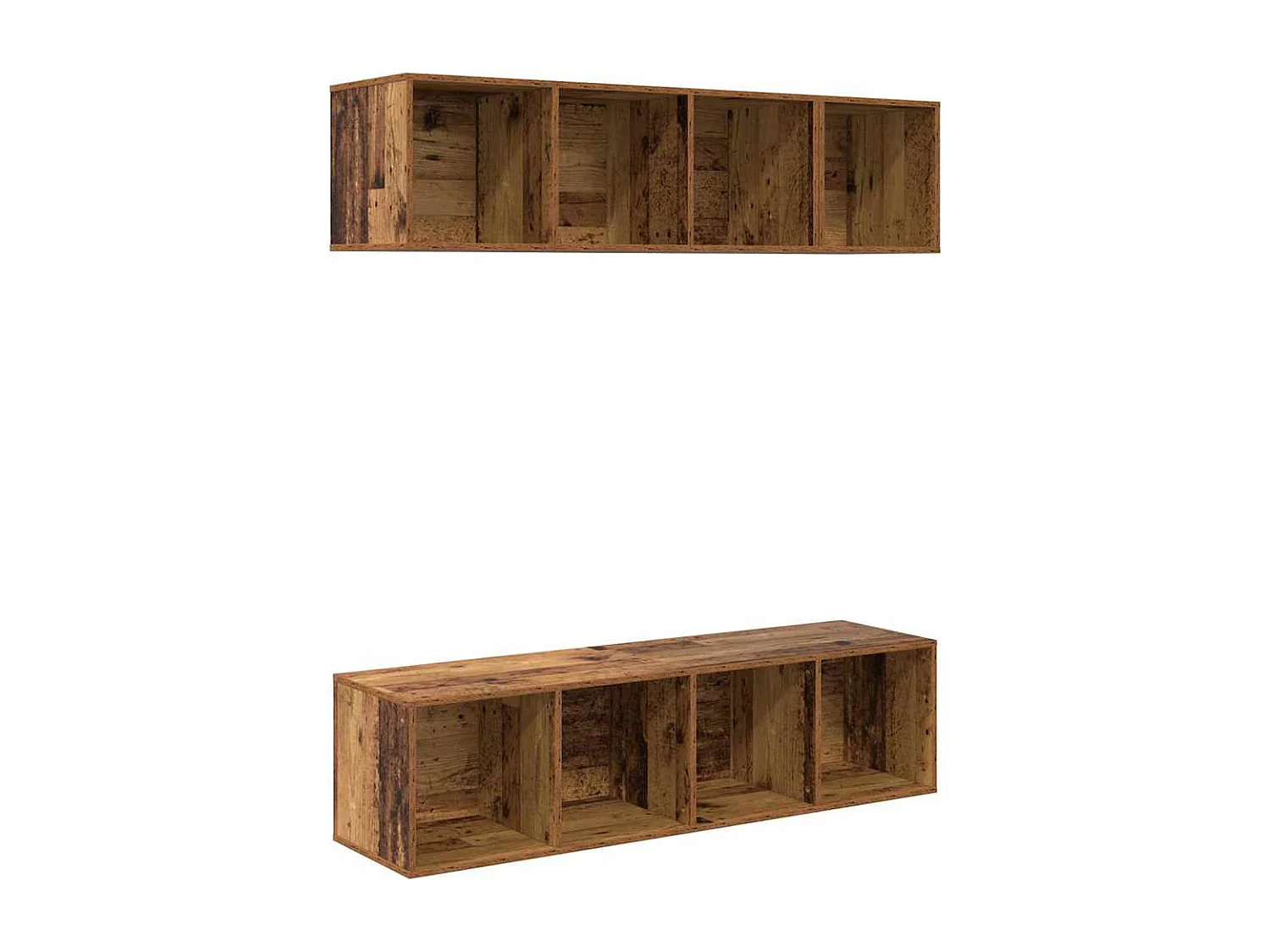 Juego de muebles de TV 3 pcs Madera vieja Madera contrachapada