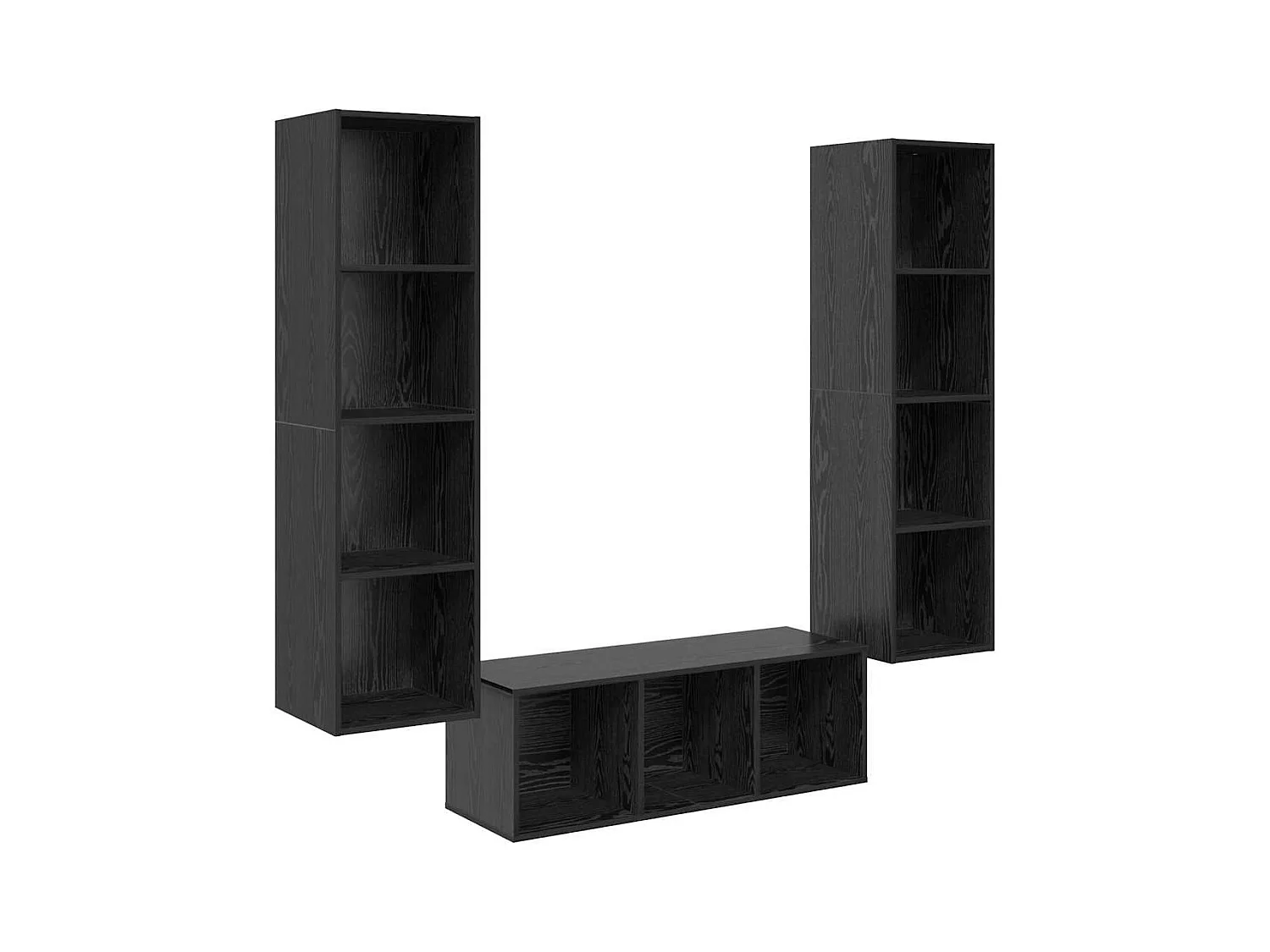 Ensemble de meubles TV 3 pièces Chêne noir 37 x 37 x 142.5 cm