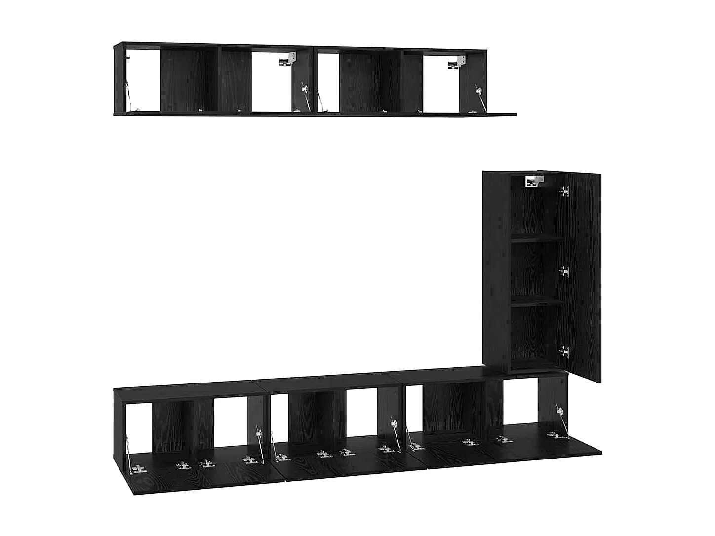 Ensemble meuble TV 6 pièces Chêne noir 30,5 x 30 x 90 cm