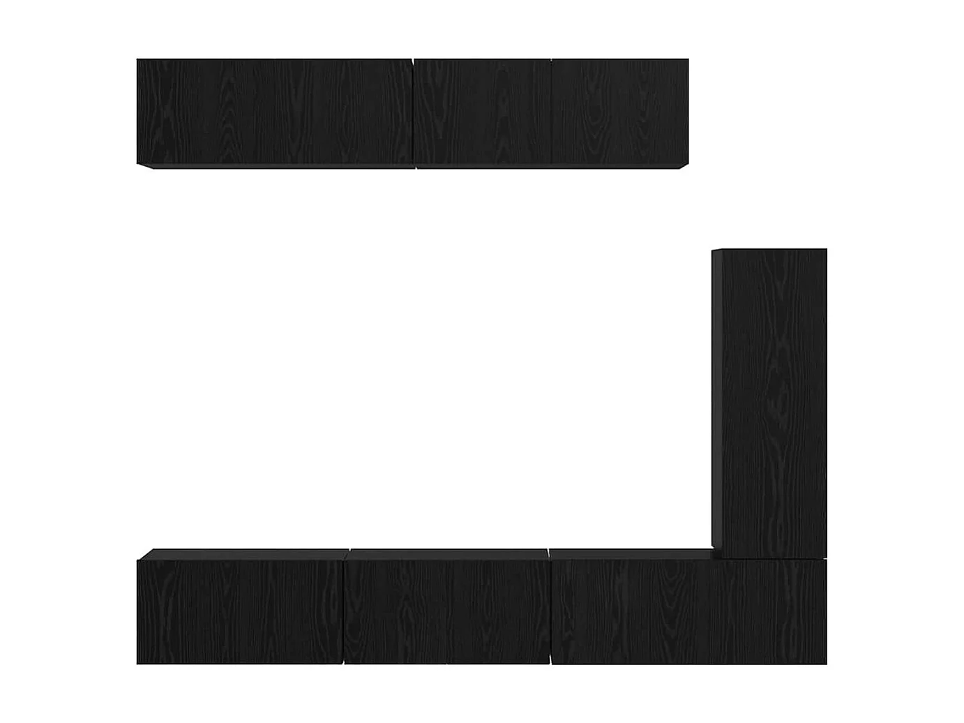 Ensemble meuble TV 6 pièces Chêne noir 30,5 x 30 x 90 cm