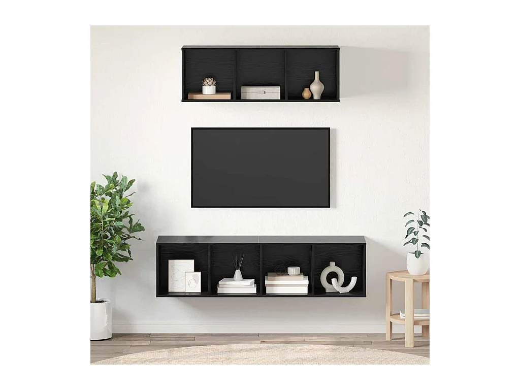 Ensemble de meubles TV 2 pièces Chêne noir 37 x 37 x 142.5 cm
