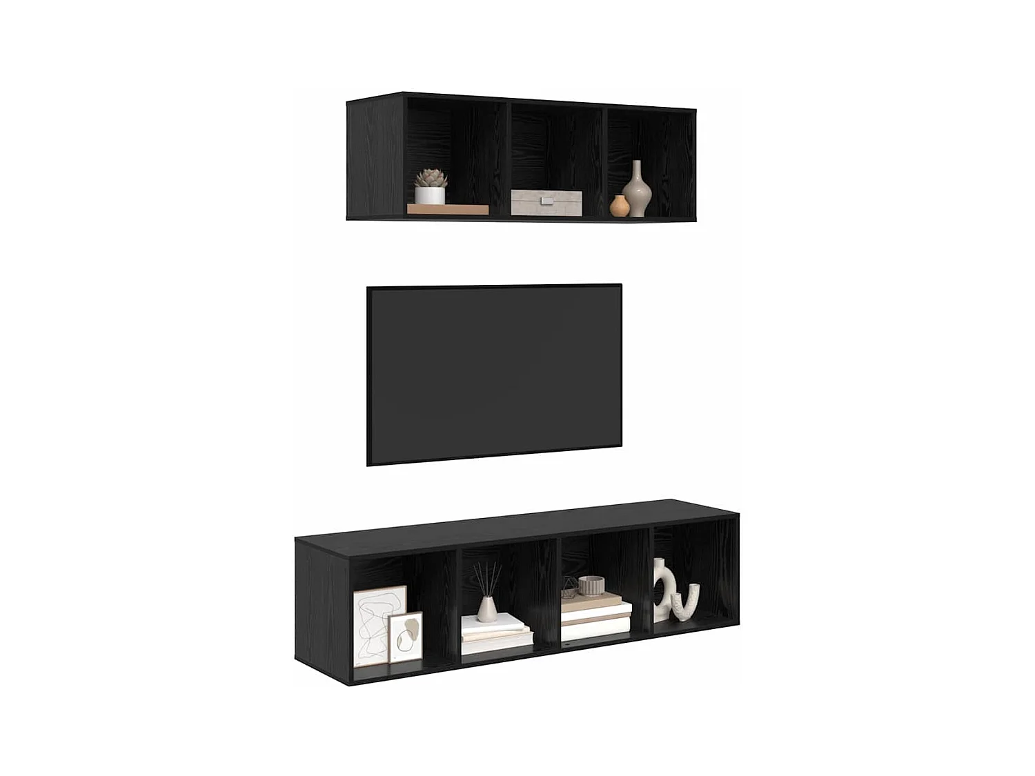 Ensemble de meubles TV 2 pièces Chêne noir 37 x 37 x 142.5 cm