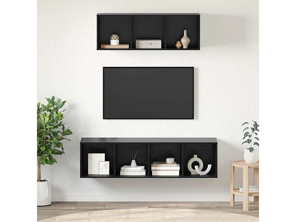 Ensemble de meubles TV 2 pièces Chêne noir 37 x 37 x 142.5 cm