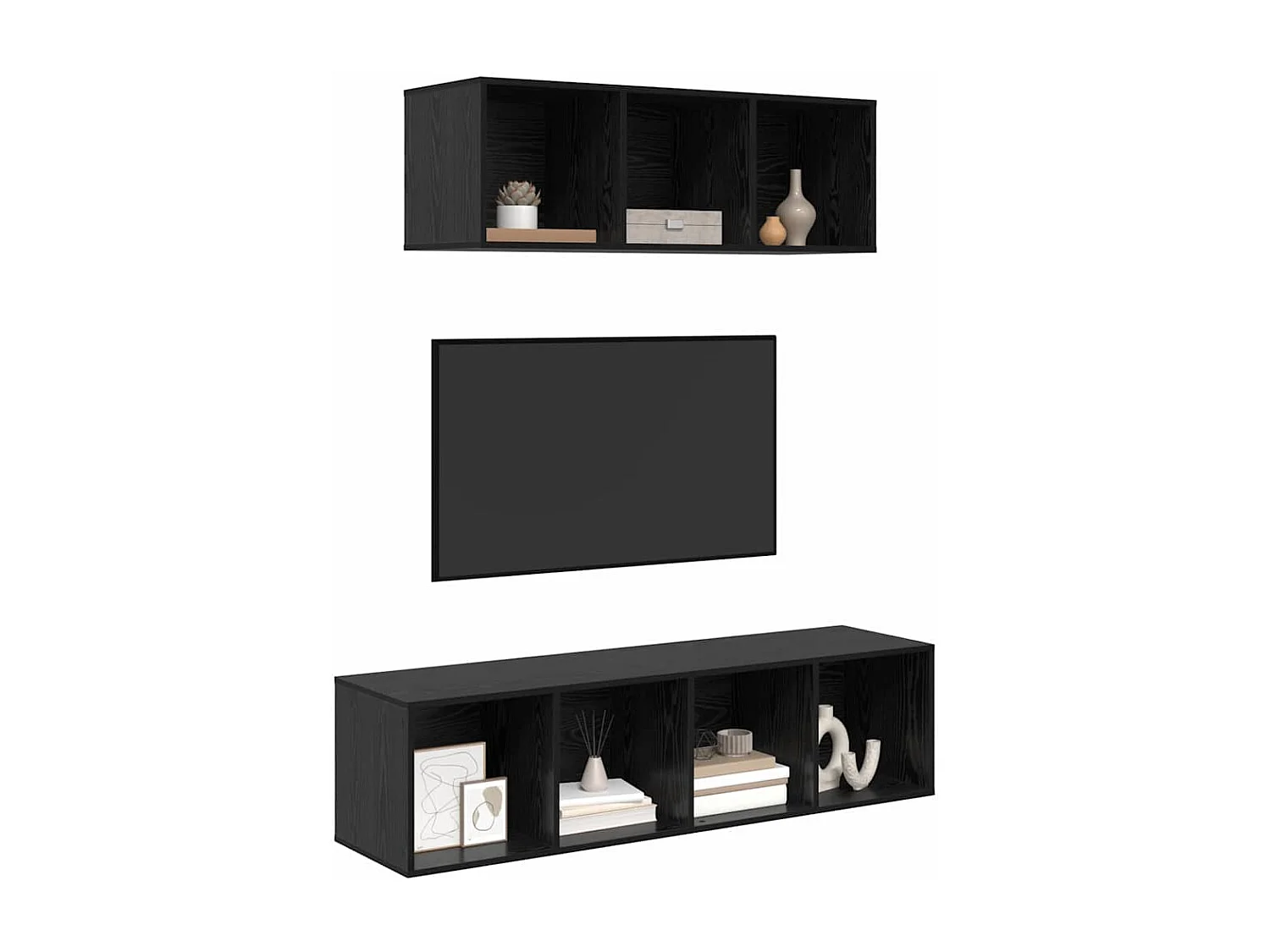 Ensemble de meubles TV 2 pièces Chêne noir 37 x 37 x 142.5 cm