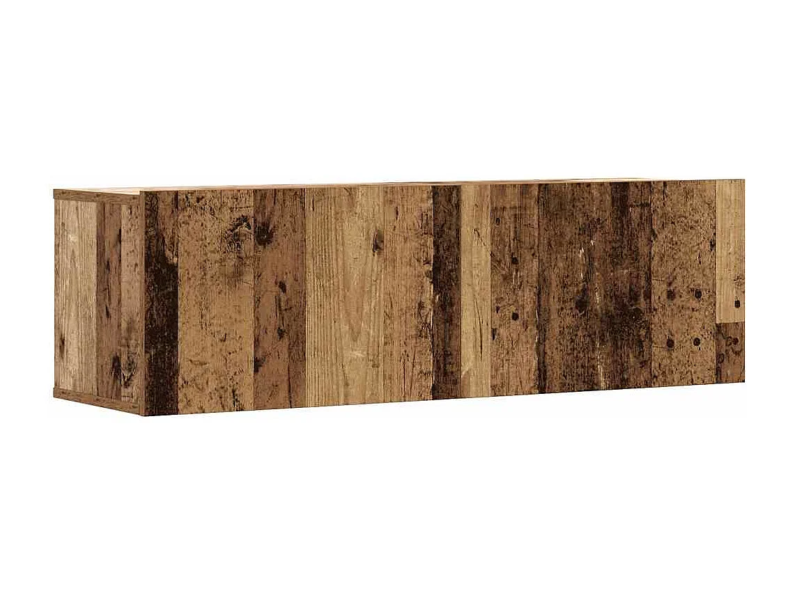 Conjunto de mueble de TV 8 piezas montado la pared madera vieja