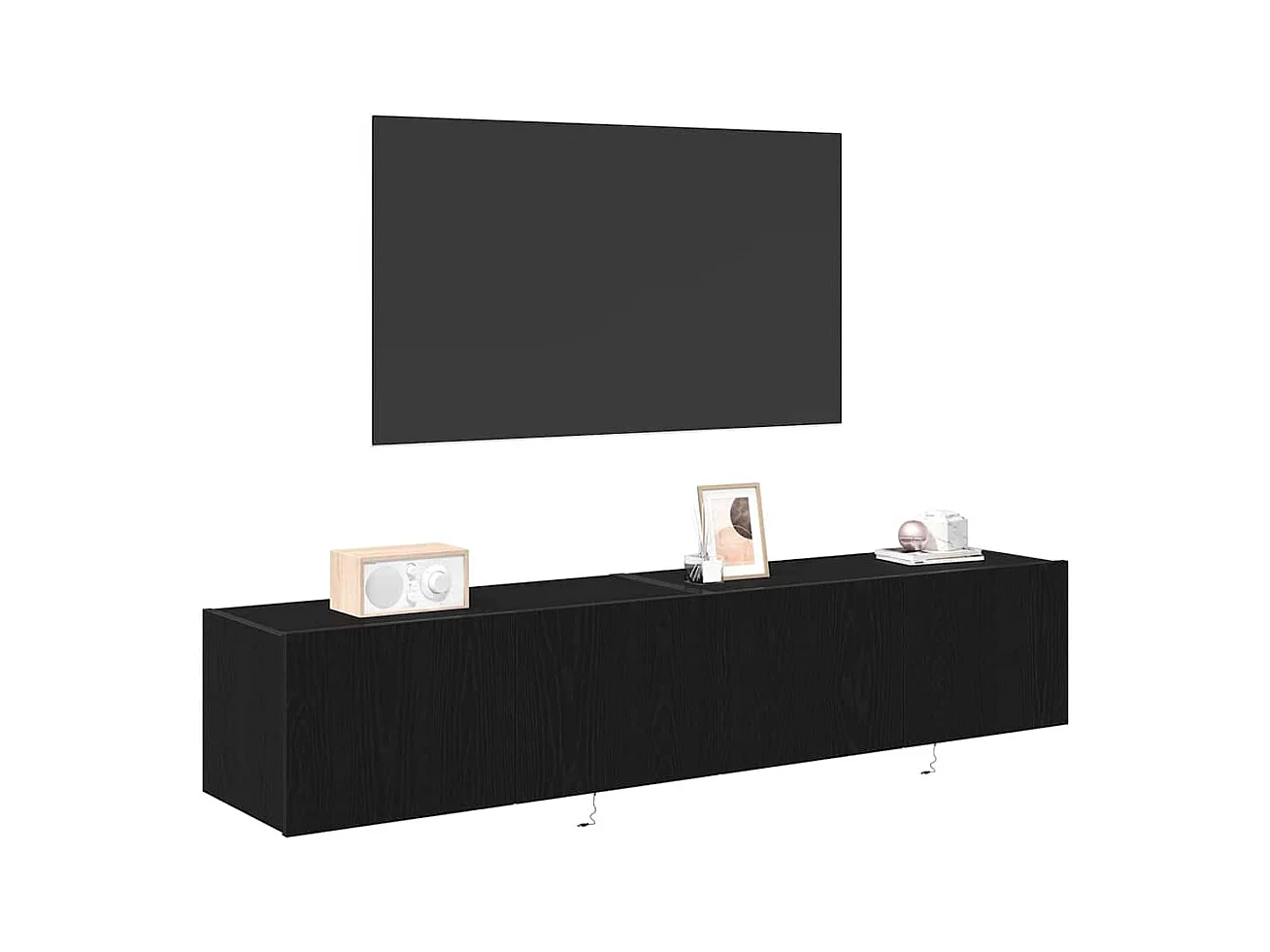 Meuble TV mural Chêne noir 80 x 35 x 31 cm Bois d'ingénierie