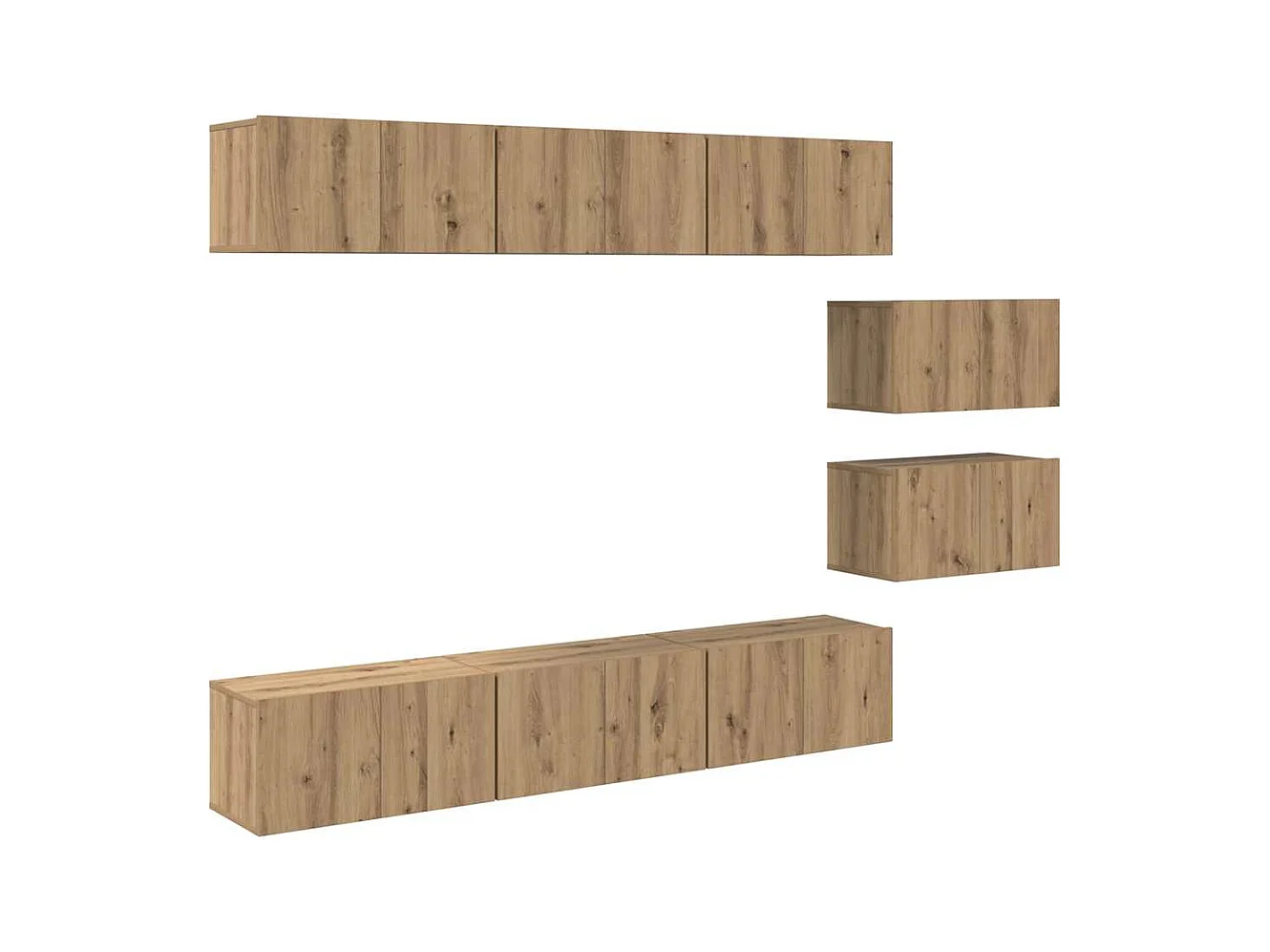 Ensemble meuble TV 8 pièces chêne artisanal 60 x 30 x 30 cm