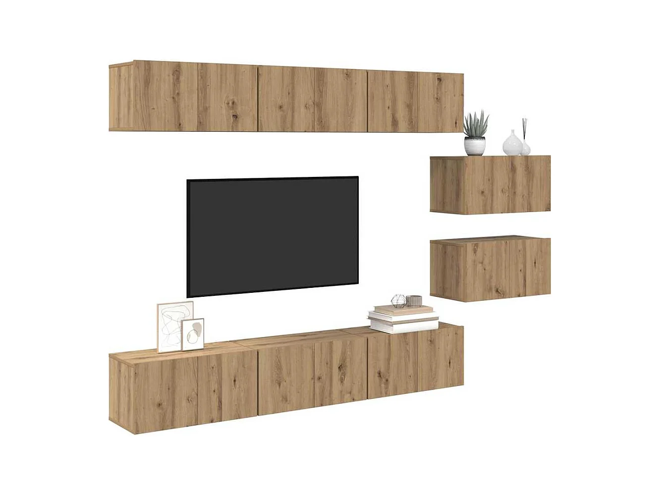 Ensemble meuble TV 8 pièces chêne artisanal 60 x 30 x 30 cm