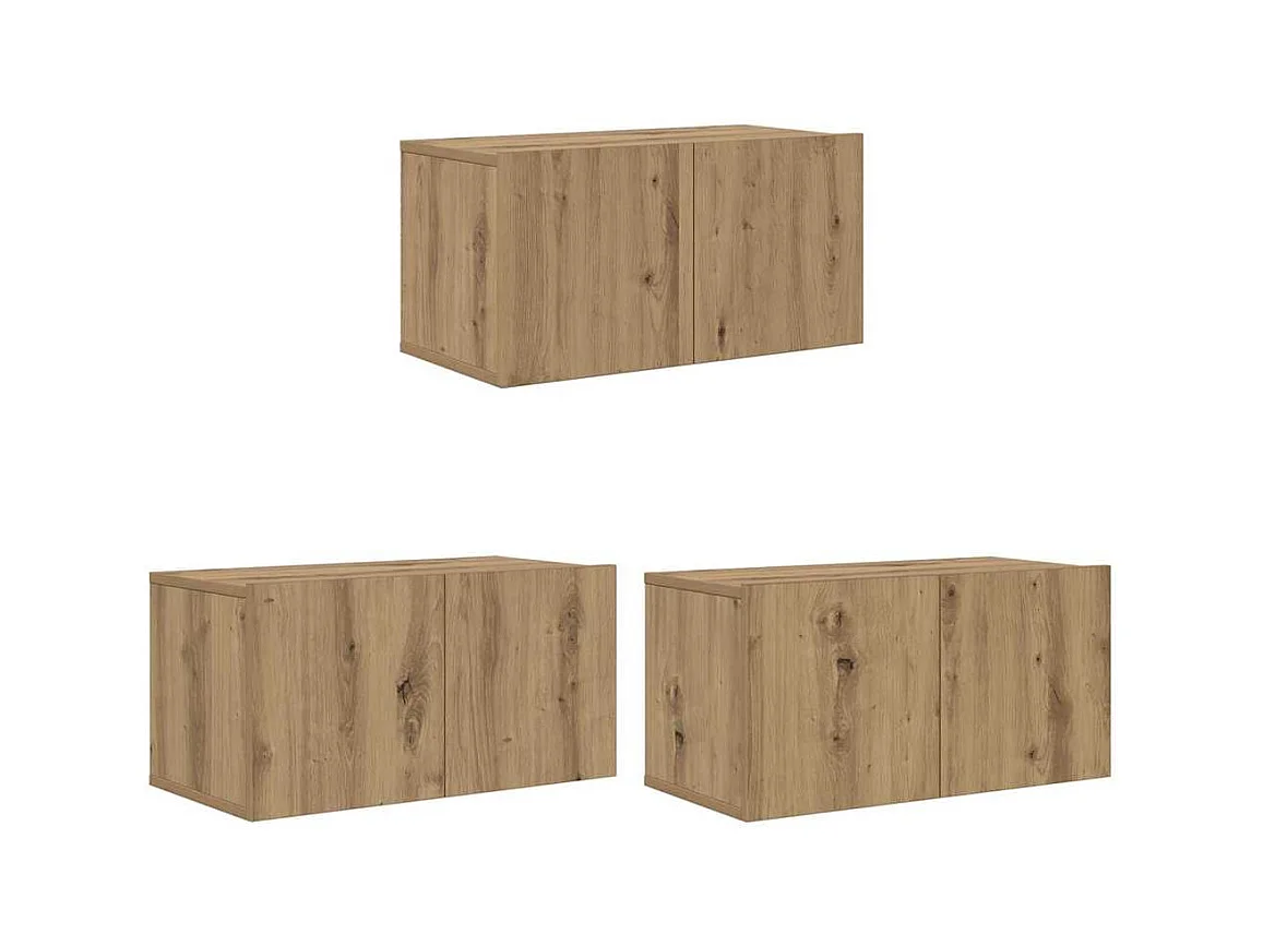 Ensemble meuble TV 8 pièces chêne artisanal 60 x 30 x 30 cm