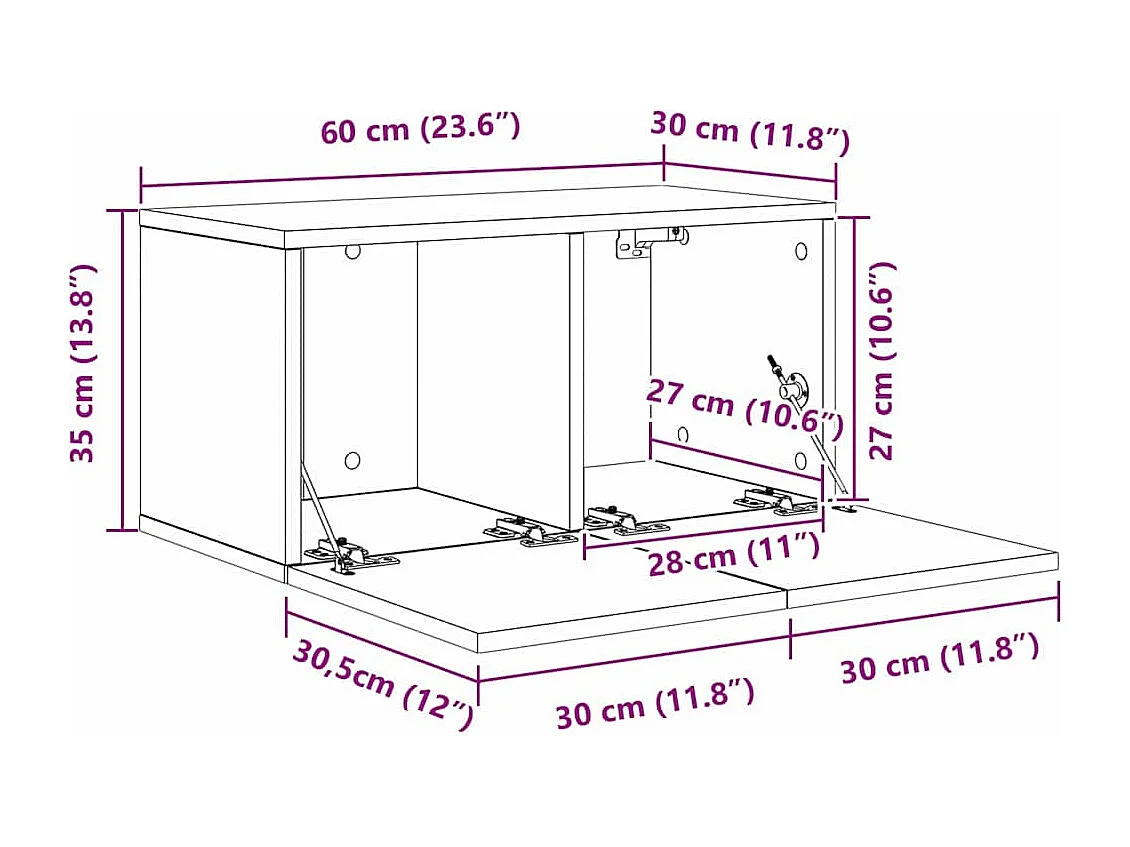Ensemble meuble TV 8 pièces chêne artisanal 60 x 30 x 30 cm