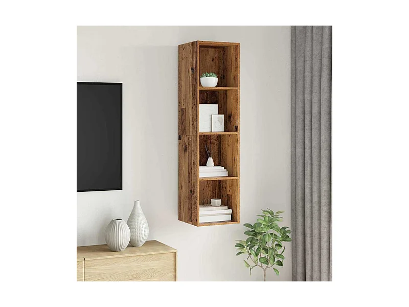 Armário de TV Montado na Parede Madeira antiga