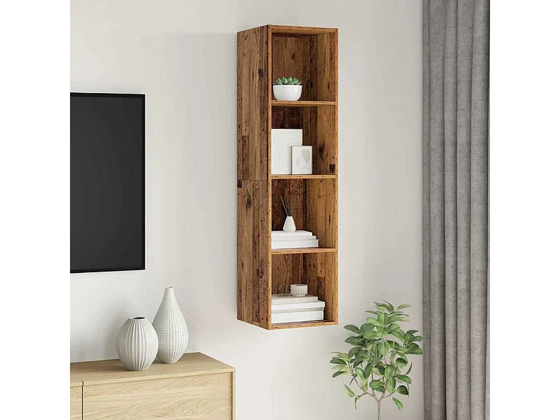 Armário de TV Montado na Parede Madeira antiga