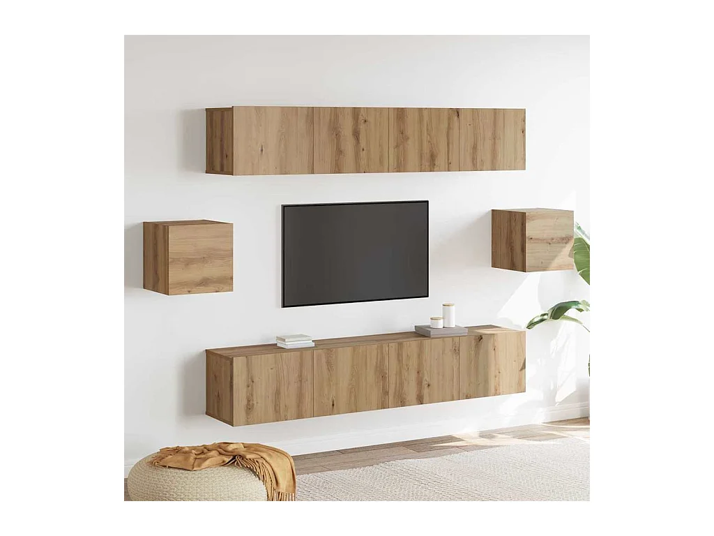 Conjunto de móvel de TV 6 peças Artisan antigo 80 x 30 x 30 cm
