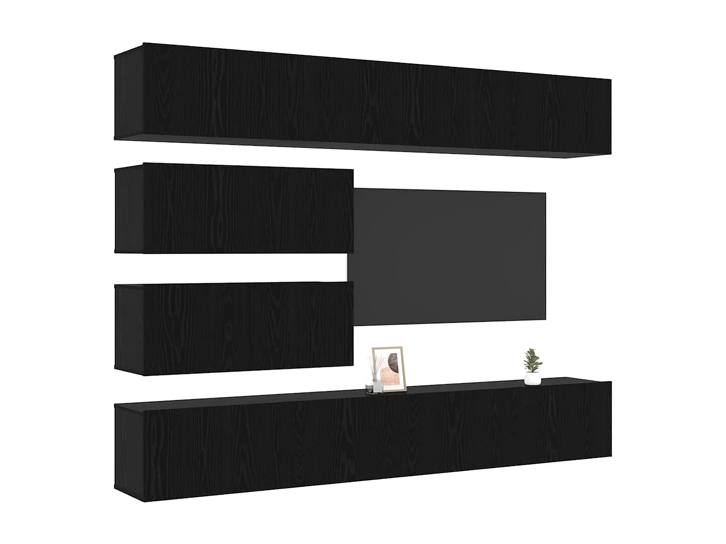 Conjunto de móvel de TV 10 peças Carvalho preto 100 x 30 x 30 cm