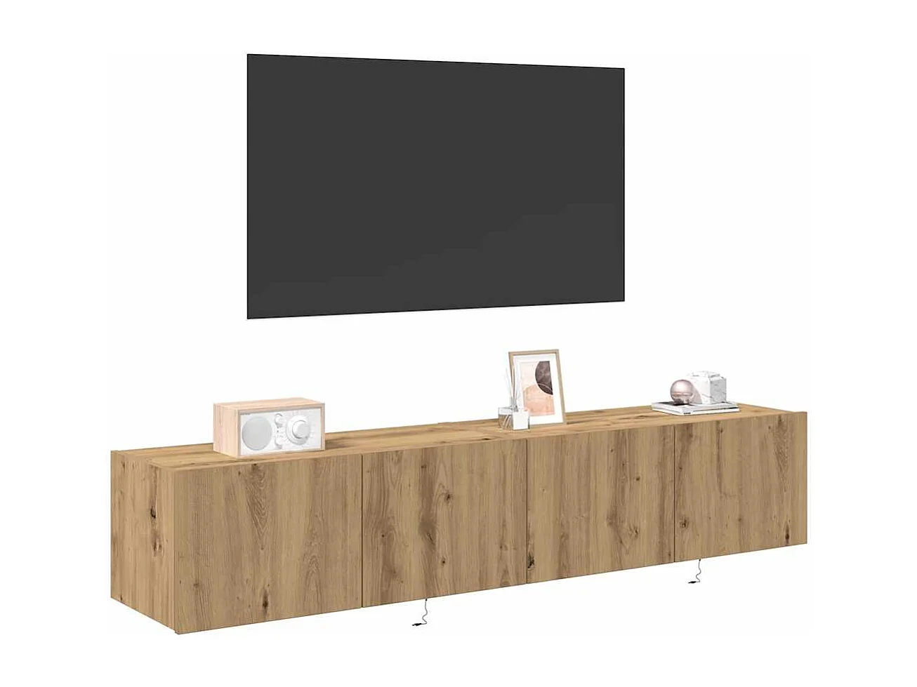 Meuble TV mural Montage mural chêne artisanal 80 x 35 x 31 cm