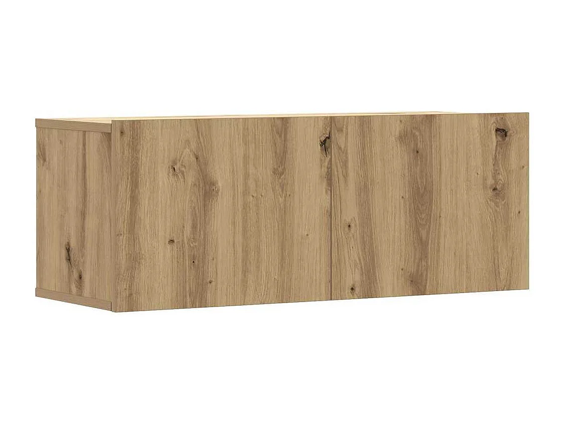 Mueble para TV de pared madera contrachapada artesanal 2 piezas