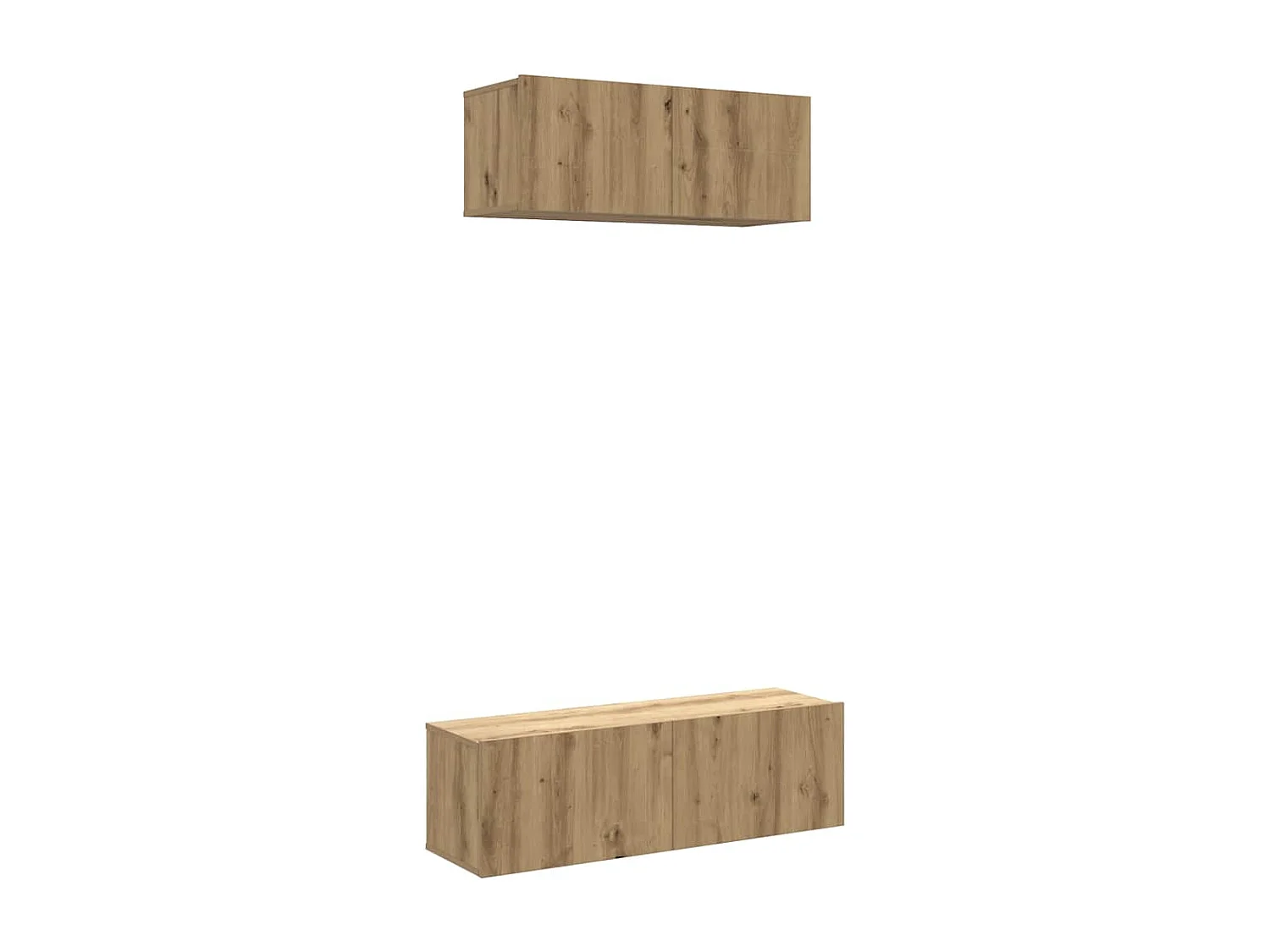 Mueble para TV de pared madera contrachapada artesanal 2 piezas