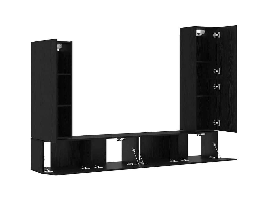 Ensemble meuble TV 4 pièces Chêne noir 30.5 x 30 x 110 cm