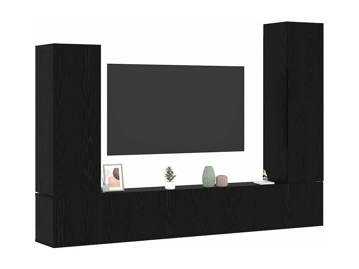 Ensemble meuble TV 4 pièces Chêne noir 30.5 x 30 x 110 cm