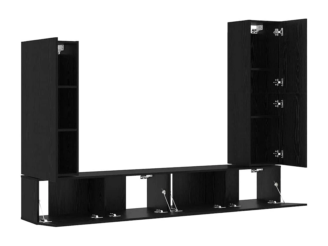 Ensemble meuble TV 4 pièces Chêne noir 30.5 x 30 x 110 cm