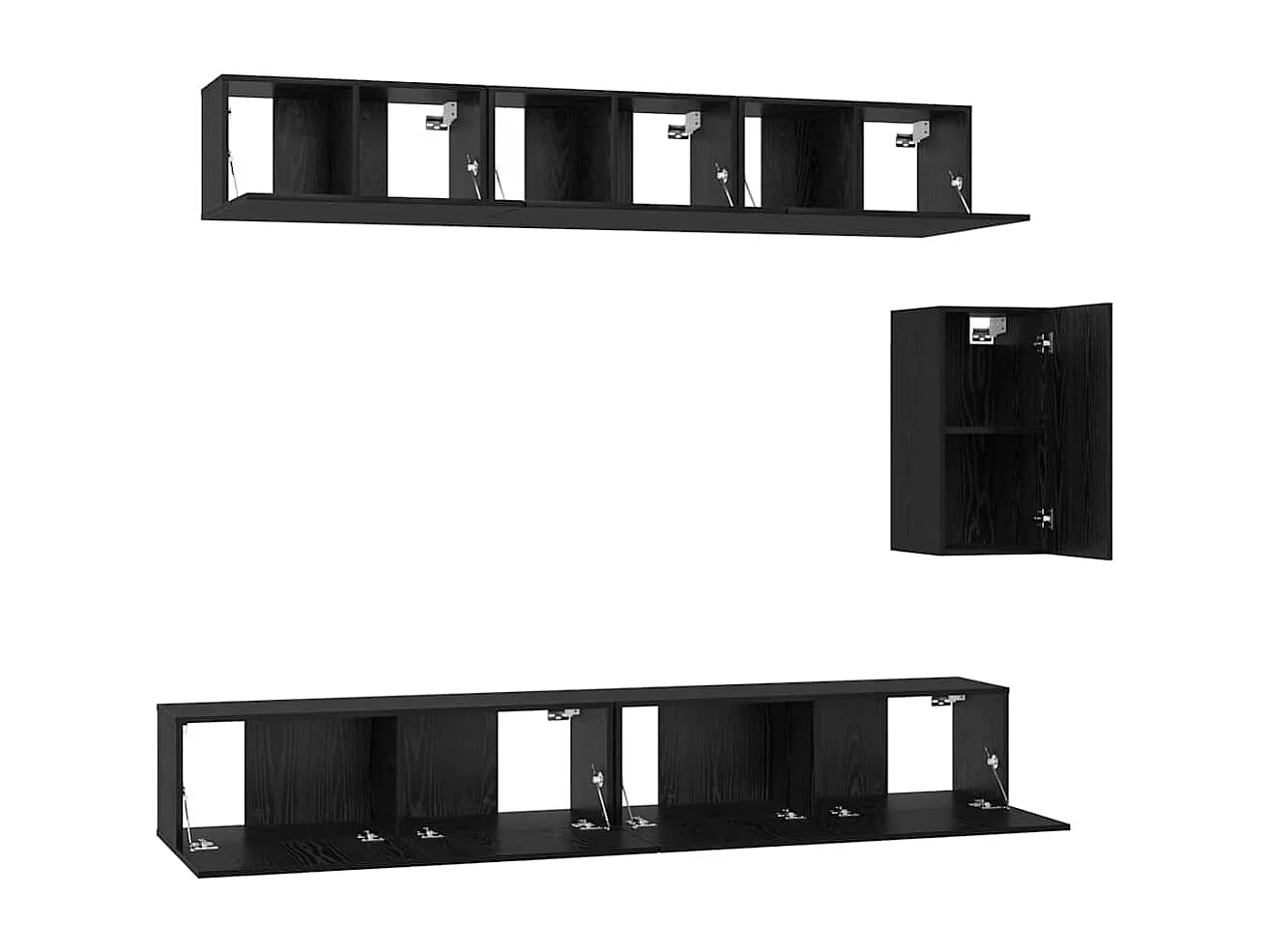 Ensemble meuble TV 6 pièces Chêne noir 100 x 30 x 30 cm