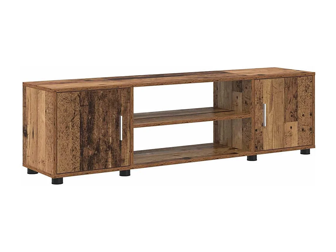 Juego de mueble de TV de 4 piezas 4 pcs Madera antigua