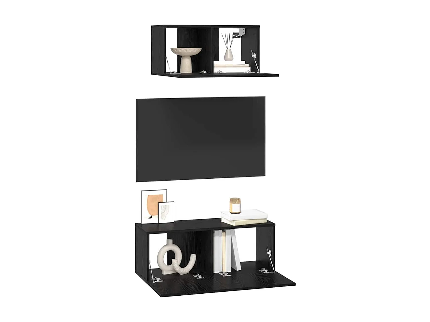 Conjunto de mueble de TV 2 pcs Roble negro 80 x 30 x 30 cm
