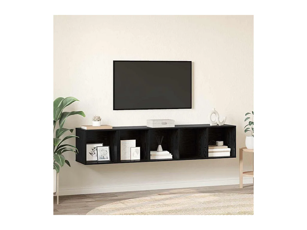 Ensemble de meubles TV 2 pièces Chêne noir 37 x 37 x 142.5 cm