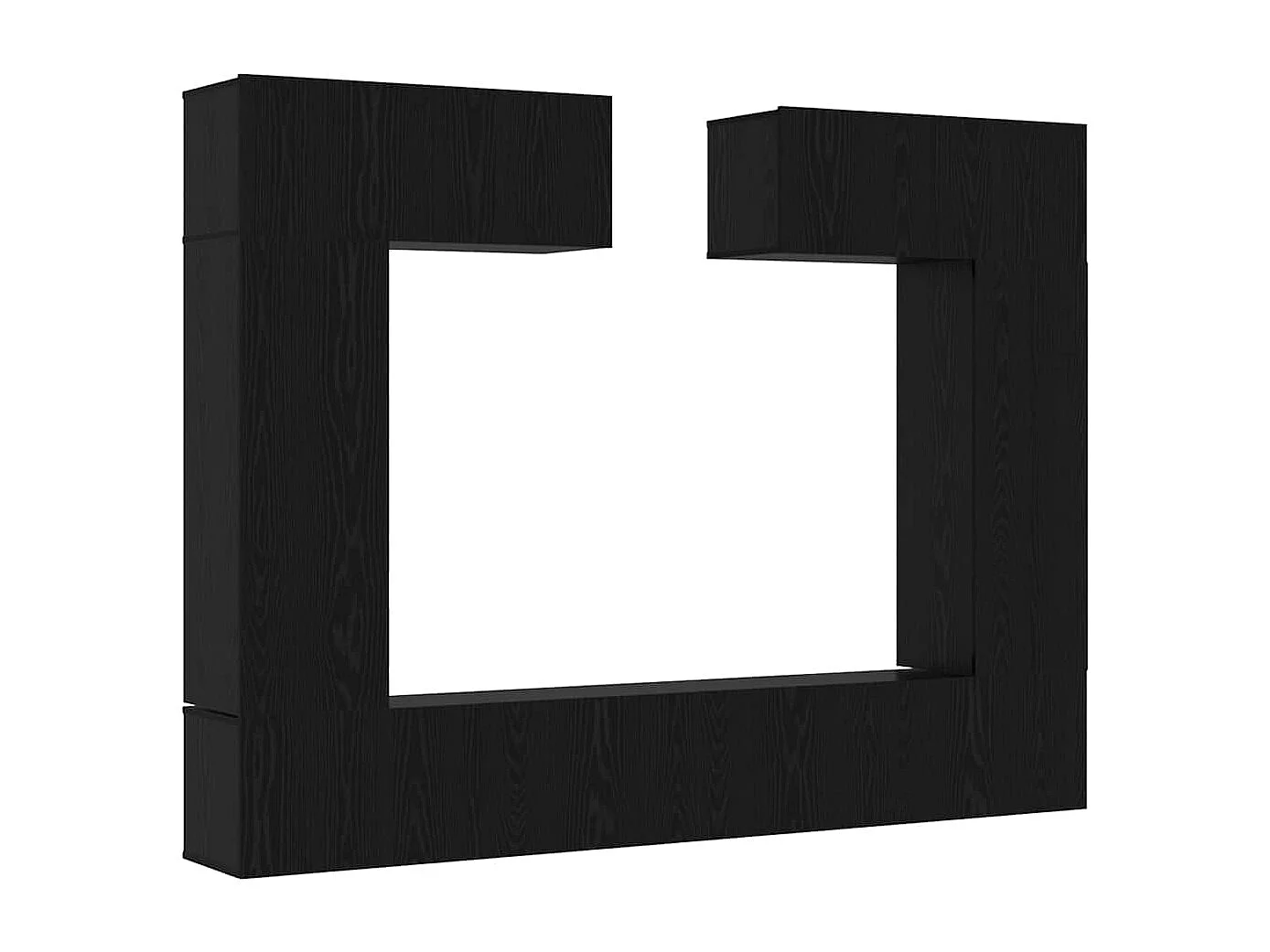 Tv-meubelset 6 pcs Zwart eiken 100 x 30 x 30 cm Bewerkt hout