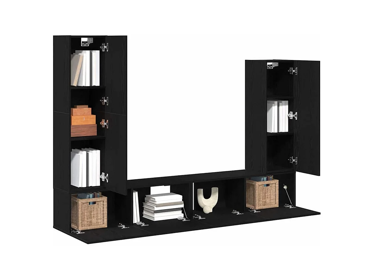 Ensemble meuble TV 6 pièces Chêne noir 30.5 x 30 x 110 cm