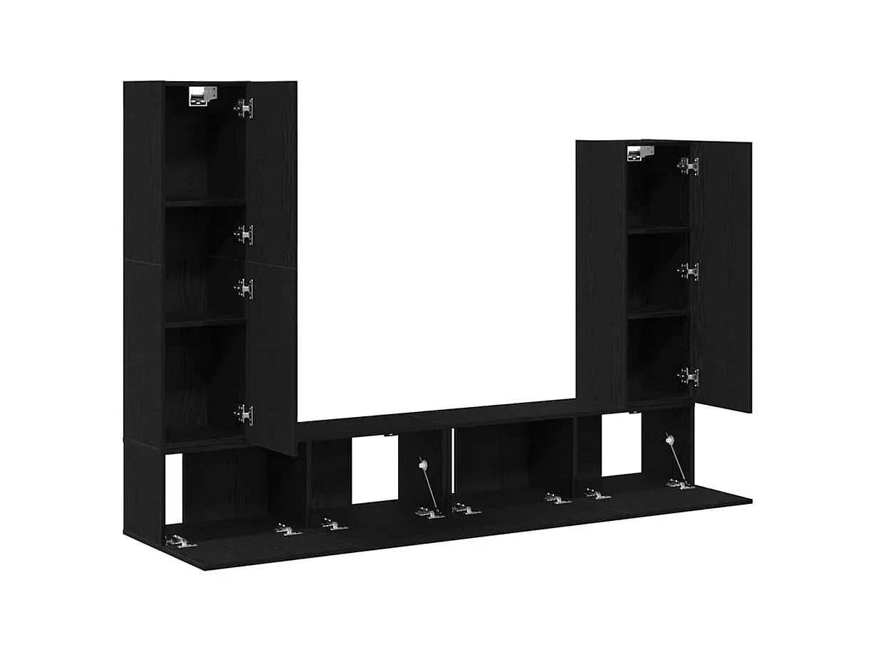 Ensemble meuble TV 6 pièces Chêne noir 30.5 x 30 x 110 cm