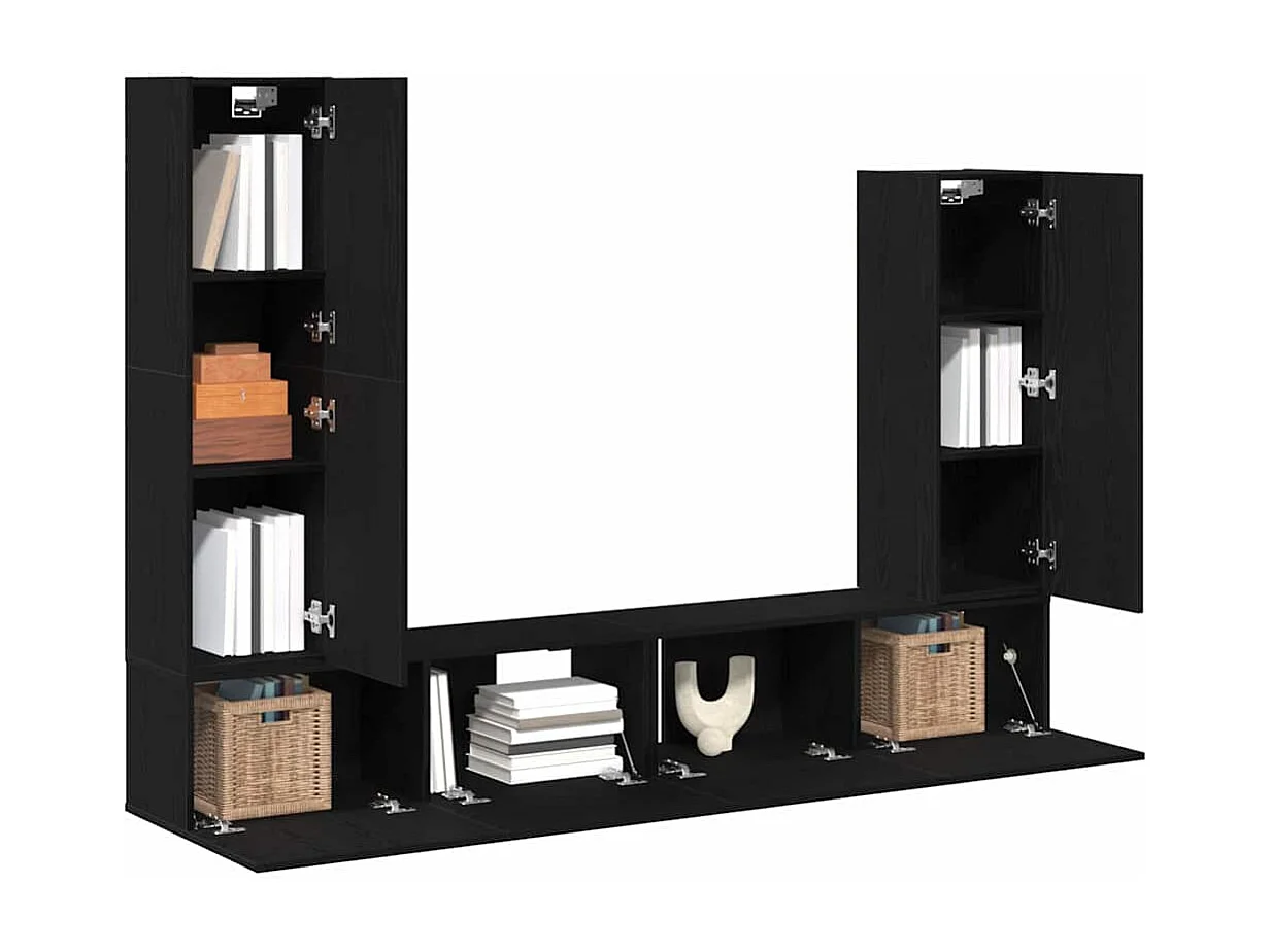 Ensemble meuble TV 6 pièces Chêne noir 30.5 x 30 x 110 cm