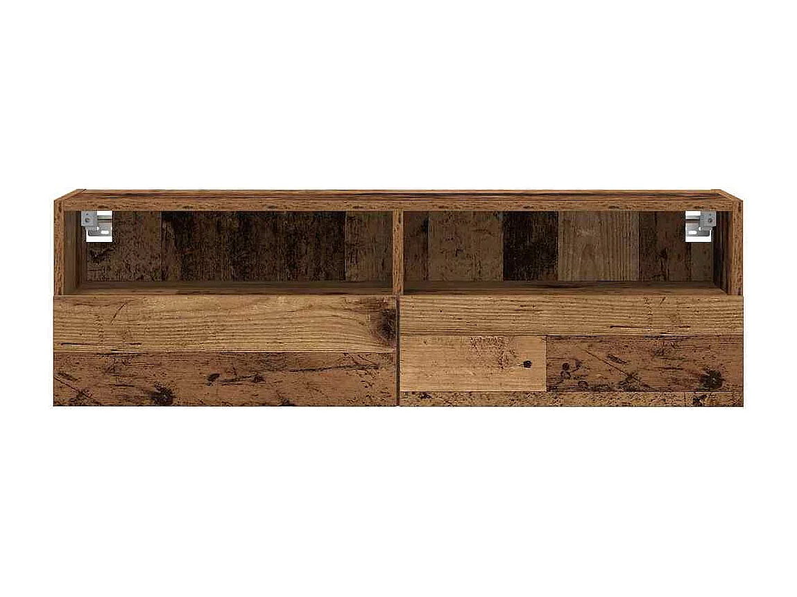Meuble TV mural 2 pièces Bois Ancien 100 x 30 x 30 cm